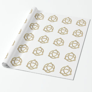 Golden "3-D" Holy Trinity Symbol Wrapping Paper