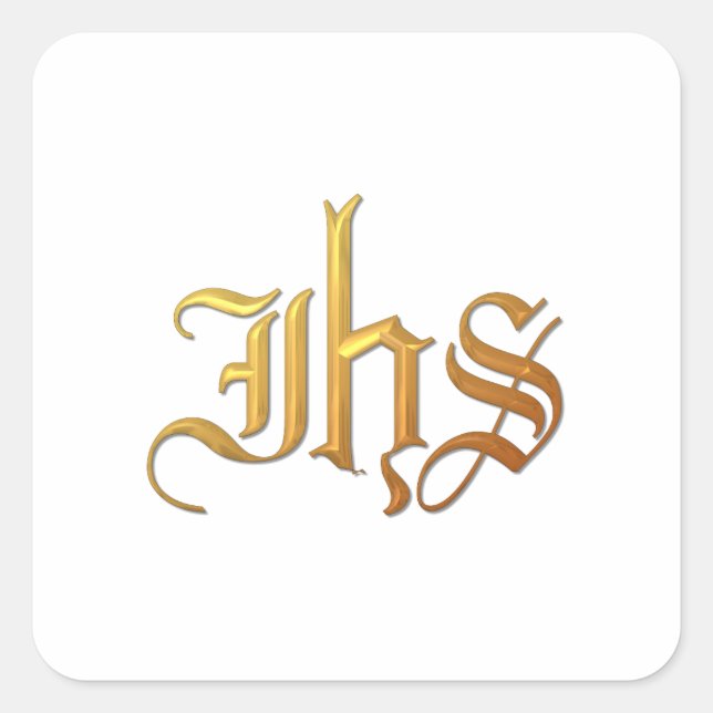 Golden "3-D" IHS Square Sticker (Front)