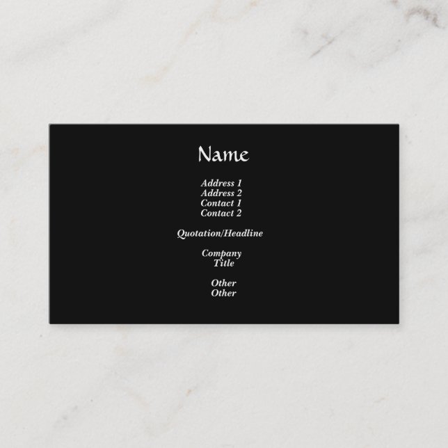Golden "3-D" Liturgical Stole Business Card (Front)