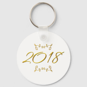 Golden 3-D Look 2018 Key Ring