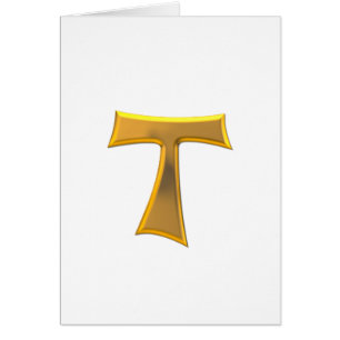 Golden 3-D Look Franciscan Tau Cross