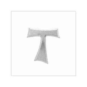 Golden 3-D Look Franciscan Tau Cross Self-inking Stamp