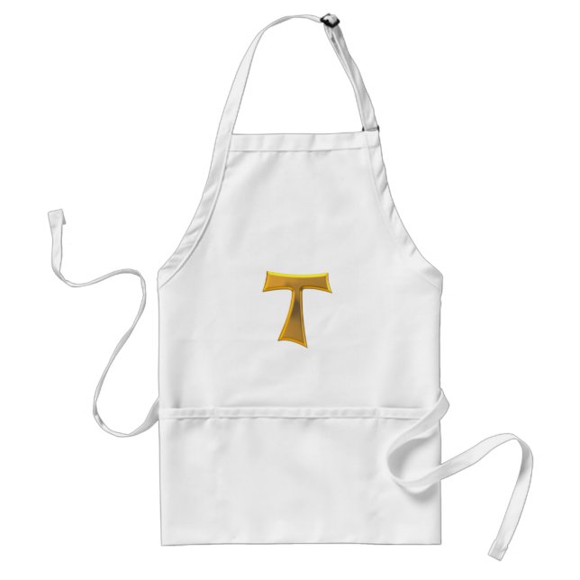 Golden 3-D Look Franciscan Tau Cross Standard Apron (Front)