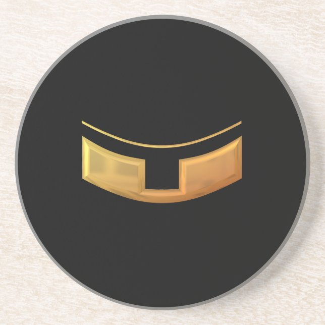 Golden "3-D" Priest/Minster Collar Coaster (Front)