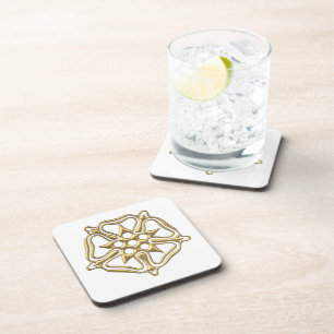 Golden "3-D" Rose Symbol Coaster