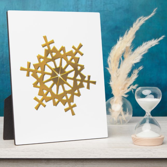 Golden "3-D" Snowflake Plaque (Side)