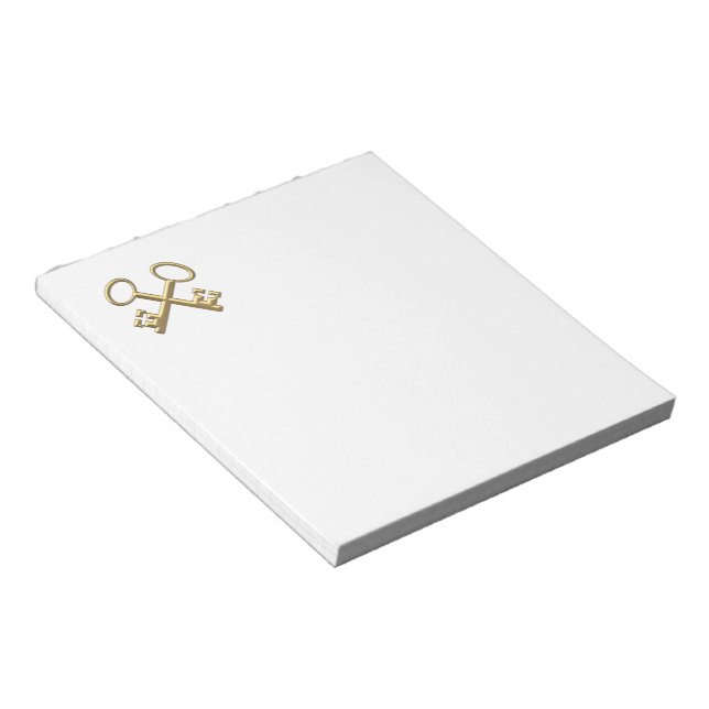 Golden "3-D" St. Peter's Keys Notepad (Angled)