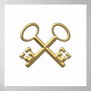 Golden "3-D" St. Peter's Keys Poster