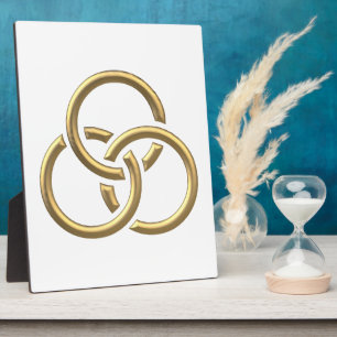 Golden "3-D" Trinity Rings Plaque