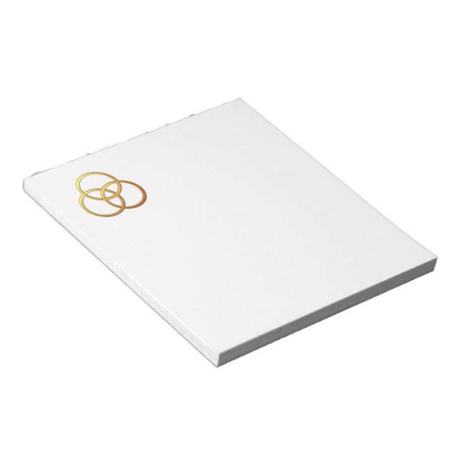 Golden "3-D" Trinity Symbol Notepad (Angled)