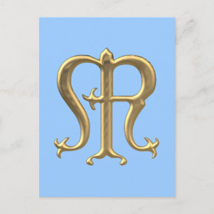 Golden "3-D" Virgin Mary Symbol Postcard