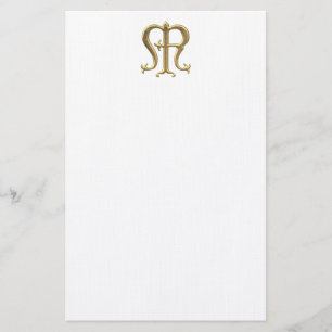 Golden "3-D" Virgin Mary Symbol Stationery