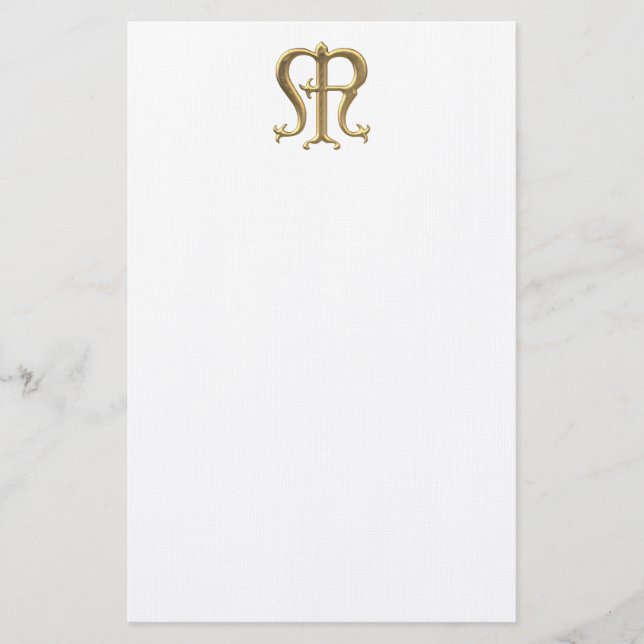 Golden "3-D" Virgin Mary Symbol Stationery (Front)