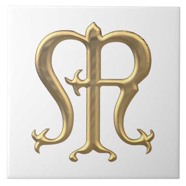 Golden "3-D" Virgin Mary Symbol Tile (Front)