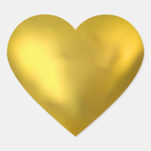 Golden 3D Heart Sticker