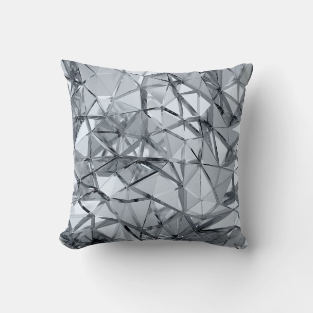 Golden 3D Metal: Geometric Background Cushion (Front)