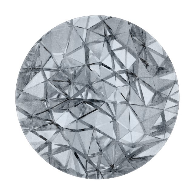 Golden 3D Metal: Geometric Background Cutting Board (Front)