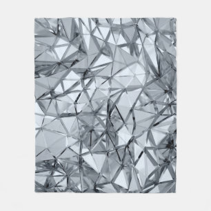 Golden 3D Metal: Geometric Background Fleece Blanket