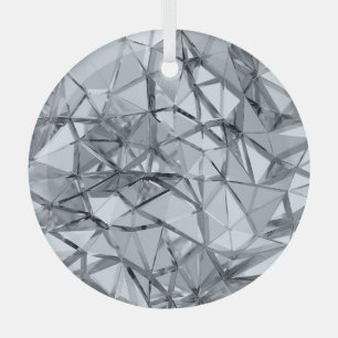 Golden 3D Metal: Geometric Background Glass Tree Decoration