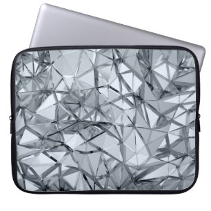 Golden 3D Metal: Geometric Background Laptop Sleeve