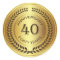 Golden 40th Anniversary with laurel wreath Sticker