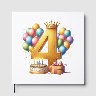 Golden 4th Birthday Guest Book