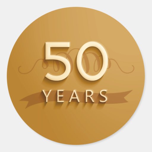 Golden 50 Years Stickers | Zazzle