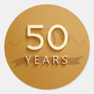 Golden 50 Years Stickers