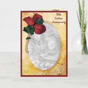 Golden 50th Anniversary Card