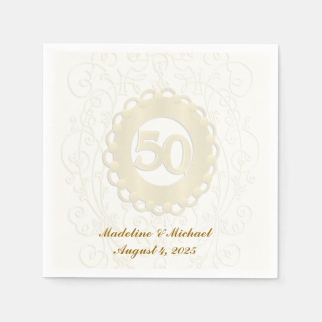 Golden, 50th Anniversary Napkin (Front)