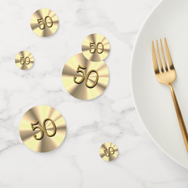 Golden 50th Anniversary or 50 years of Service Confetti (Group)