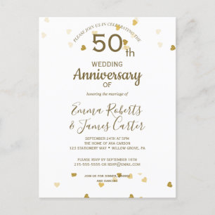 Golden 50th Anniversary Postcard 