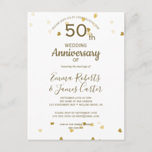 Golden 50th Anniversary Postcard 