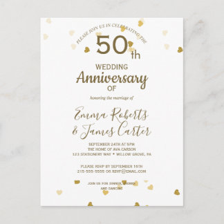 Golden 50th Anniversary Postcard 