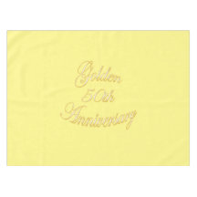 Golden 50th Anniversary Tablecloth