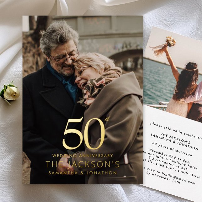 Golden 50th two photo Wedding Anniversary (Creator Uploaded)