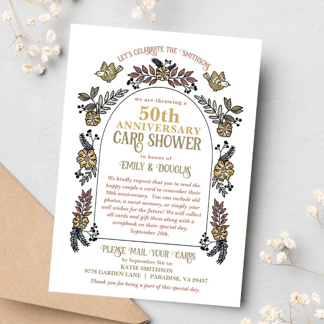 Golden 50th Wedding Anniversary Card Shower (Creator Uploaded)