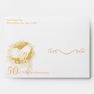 Golden 50th Wedding Anniversary Envelope 5x7