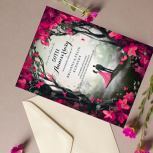 Golden 50th Wedding Anniversary Invitation
