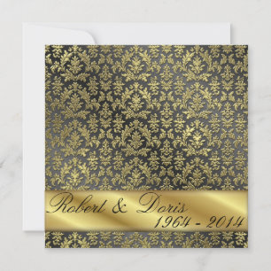 Golden 50th Wedding Anniversary Invitation Gold