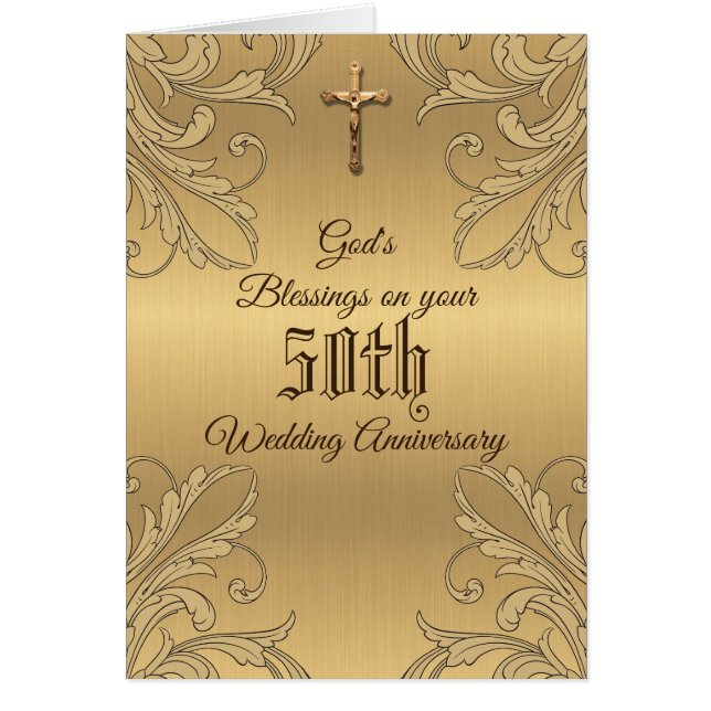 Golden 50th Wedding Anniversary Marriage Prayer (Front)