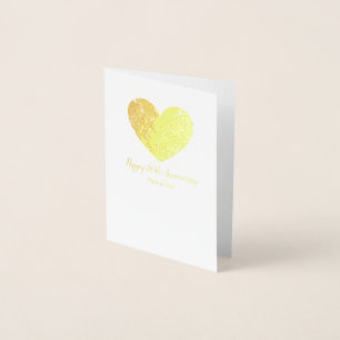 Golden 50th Wedding Anniversary Mum and Dad Foil Card