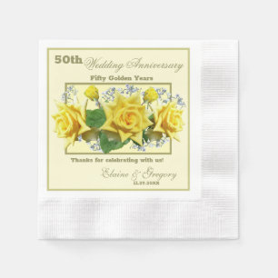 Golden 50th Wedding Anniversary Napkin
