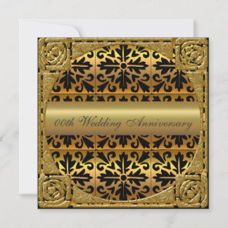 Golden 50th Wedding Anniversary Party Invitation