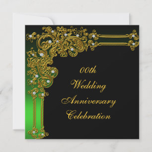 Golden 50th Wedding Anniversary Party Invitation