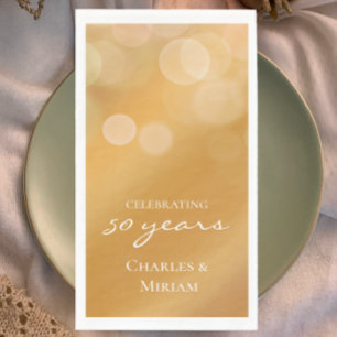 Golden 50th Wedding Anniversary Party Napkins