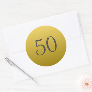 Golden 50th Wedding Anniversary Party Stickers