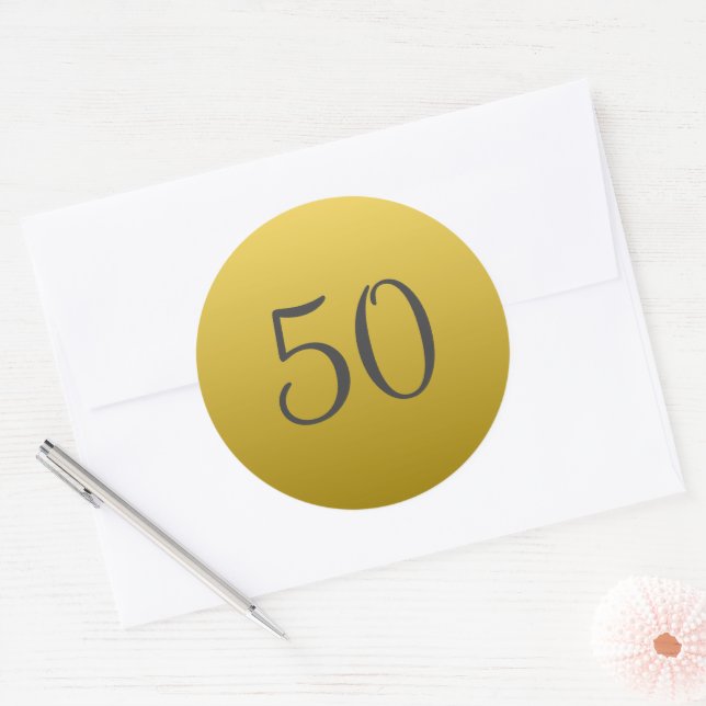 Golden 50th Wedding Anniversary Party Stickers (Envelope)