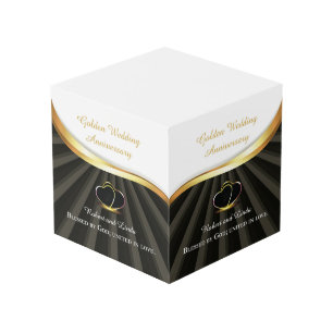 Golden 50th Wedding Religious Anniversary  Cube