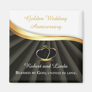 Golden 50th Wedding Religious Anniversary Magnet